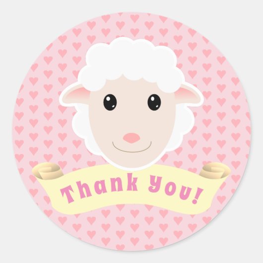 Sticker Rond Lamb Merci (Devant)