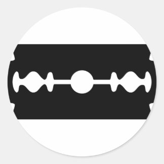 Sticker Rond lame de rasoir noir