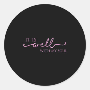 Sticker Rond L'âme féminine est en paix Motivation Nk