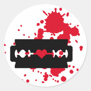Sticker Rond Lame Razor amour sang