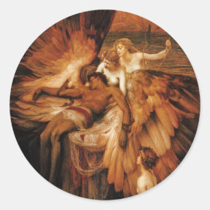Sticker Rond Lament pour Icare par Herbert Draper