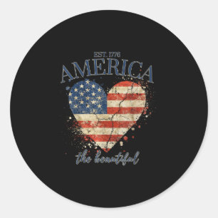 Sticker Rond L'Amérique la belle fête de l'indépendance patriot