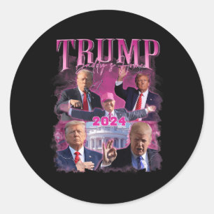 Sticker Rond L'Amérique nous rappelle le drapeau américain Trum
