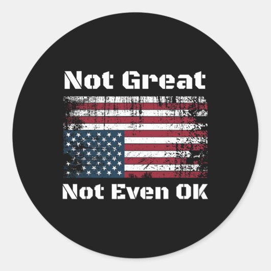Sticker Rond L'Amérique pas géniale pas même correcte Les Améri (Devant)