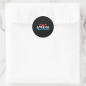 Sticker Rond L'Amérique Trompless Funny Anti-Trump Apparel (Sac)