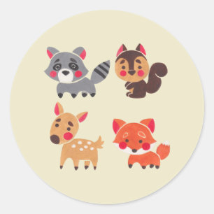 Sticker Rond L'ami heureux de la forêt