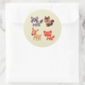 Sticker Rond L'ami heureux de la forêt (Sac)