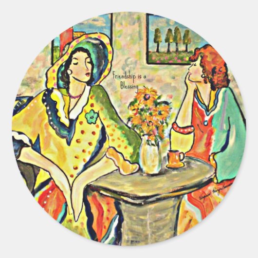 Sticker Rond L'amitié est une bénédiction (Devant)