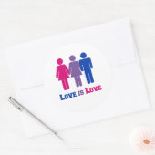 Sticker Rond L'amour bisexuel est l'amour (Enveloppe)