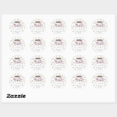 Sticker Rond L'amour brasse Bow Coffee Douche nuptiale (Feuille)