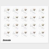 Sticker Rond L'amour brasse Espresso Martini douche nuptiale (Feuille)