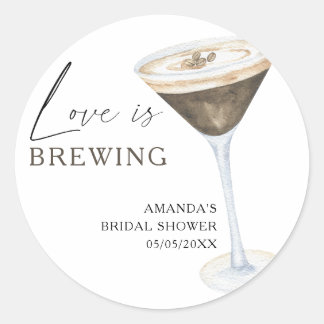 Sticker Rond L'amour brasse Espresso Martini douche nuptiale
