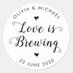 Sticker Rond L'amour brasse le mariage rustique Favoriser le sc