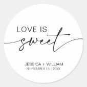 Sticker Rond l'amour calligraphie est une faveur de mariage dou (Devant)