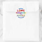 Sticker Rond L'amour complète le casse-tête (Sac)