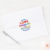 Sticker Rond L'amour complète le casse-tête (Enveloppe)