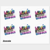 Sticker Rond L'amour construit des ponts (Feuille)