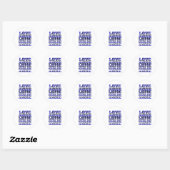 Sticker Rond L'amour dans différentes langues Coeurs bleus (Feuille)
