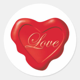 Sticker Rond L'amour dans le coeur en forme de phoque rouge