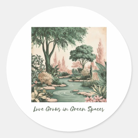 Sticker Rond L'amour dans les espaces verts (Devant)