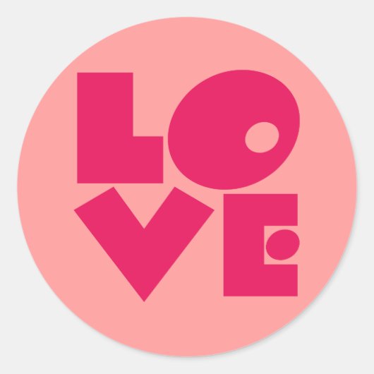 Sticker Rond L'AMOUR dans les lettres grand bloc (Devant)