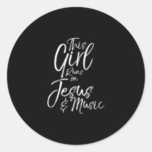 Sticker Rond L'Amour de Jésus  Cette fille tourne sur Jesus & M