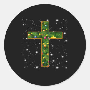 Sticker Rond L'Amour de Jésus  Cross Jesus Christian Christmas