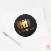 Sticker Rond L'amour de l'ours est l'amour (Enveloppe)