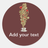 Sticker Rond L'amour du café (Devant)