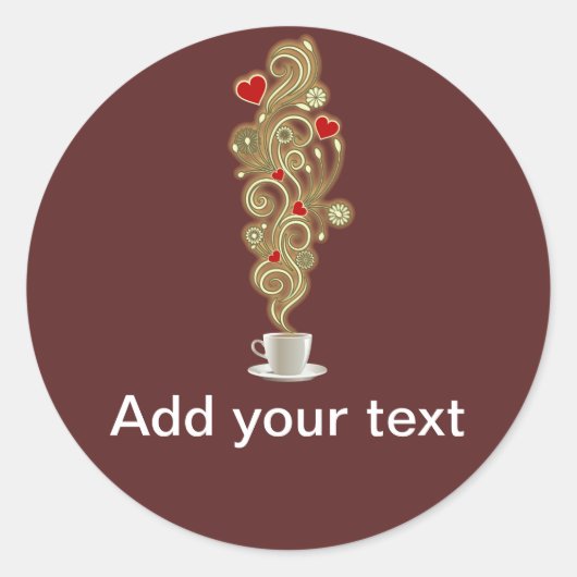 Sticker Rond L'amour du café (Devant)