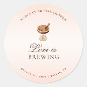 Sticker Rond L'amour du café Espresso est en train d'infuser Fê (Devant)