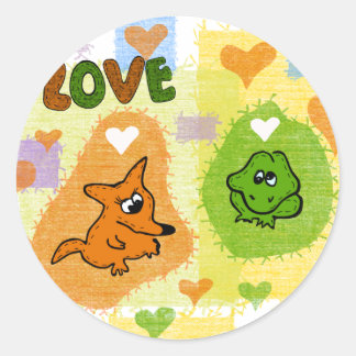 Sticker Rond L'amour du renard