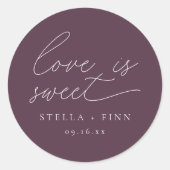 Sticker Rond L'amour du script moderne est Mariage sucré (Devant)