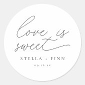Sticker Rond L'amour du script moderne est Mariage sucré (Devant)