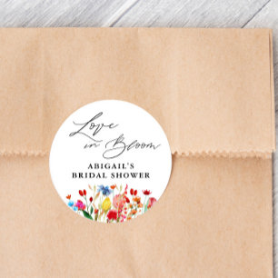 Sticker Rond L'amour en fleur Fête des mariées Fleur sauvage Fa