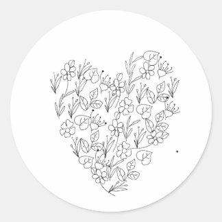 Sticker Rond L'amour en fleur : Phoques d'enveloppes décorative