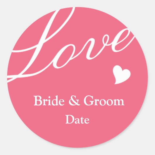 Sticker Rond L'amour en rose (Devant)