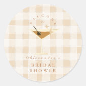 Sticker Rond L'amour est dans l'air Espresso Martini Baby Showe (Devant)