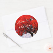 Sticker Rond L'amour est dans l'air Red Tree Typography Cloud (Enveloppe)