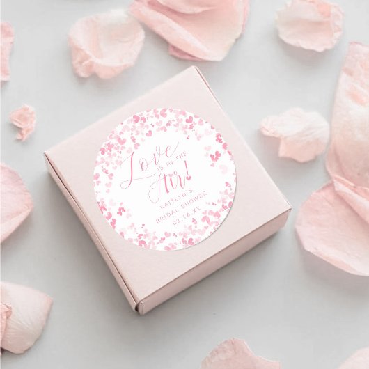 Sticker Rond L'amour est dans l'air Saint-Valentin Enterrement