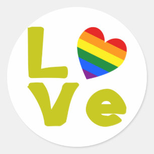 Sticker Rond L'Amour Est De L'Or Gay