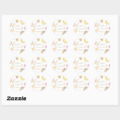 Sticker Rond L'amour est douce Aquarelle Donuts Mariage Faveur (Feuille)