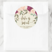 Sticker Rond l'amour est douce pêche burgundy collant de faveur (Sac)