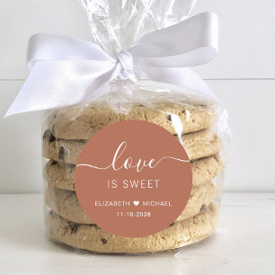 Sticker Rond L'Amour Est Douce Terracotta Mariage Faveur