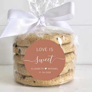 Sticker Rond L'Amour Est Douce Terracotta Mariage Faveur