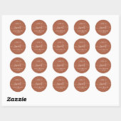 Sticker Rond L'Amour Est Douce Terracotta Mariage Faveur (Feuille)