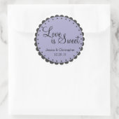 Sticker Rond L'amour est doux - Bord à échelles - Personnaliser (Sac)