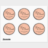 Sticker Rond L'amour est doux - Bord à échelles - Personnaliser (Feuille)