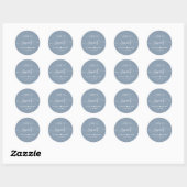 Sticker Rond L'Amour Est Doux Dusty Blue Wedding Favoriser (Feuille)