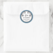 Sticker Rond L'amour est doux - Fleurs (Sac)